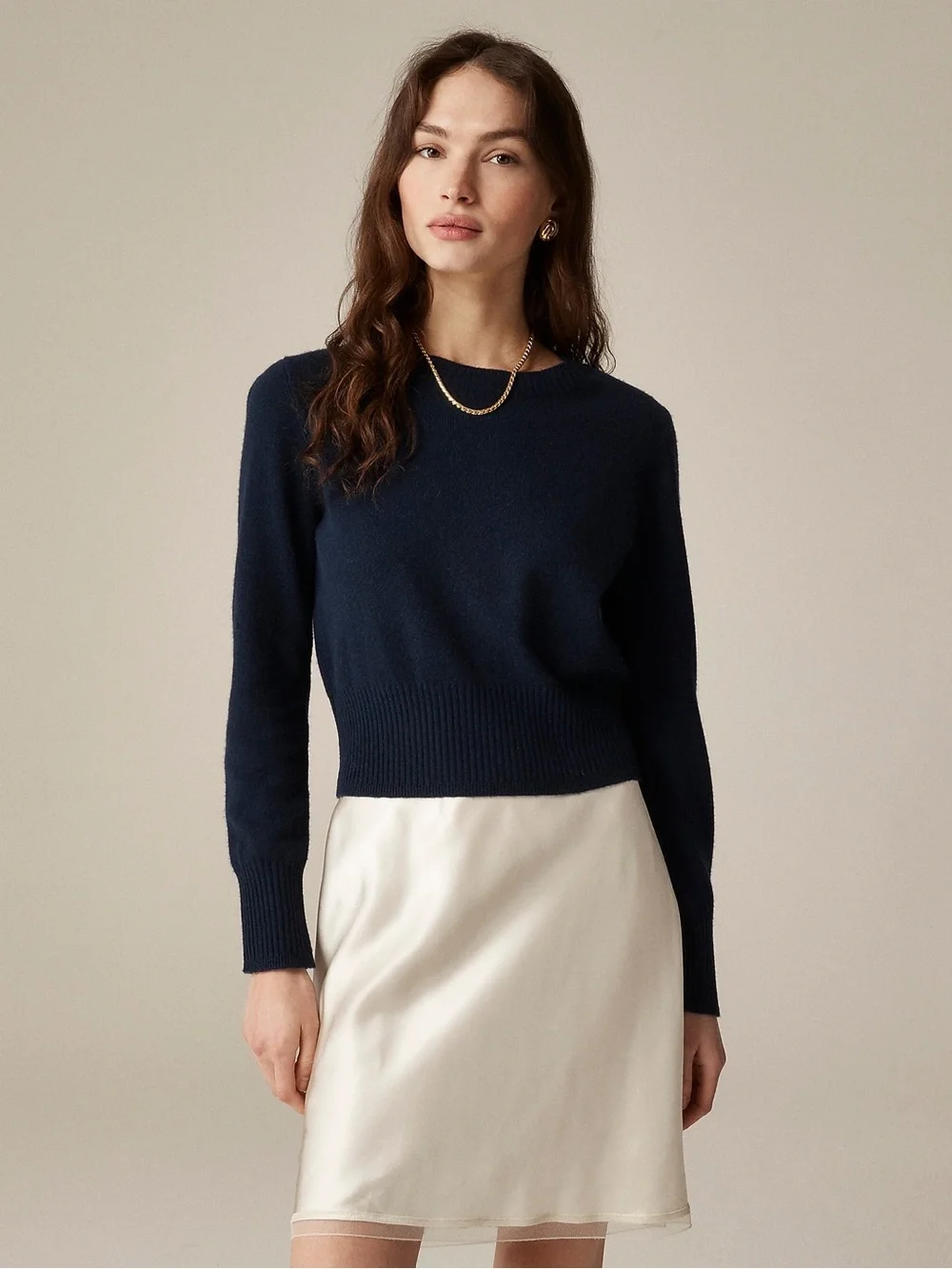 J. Crew Navy Crop Cashmere Sweater Excellent condition Size XS